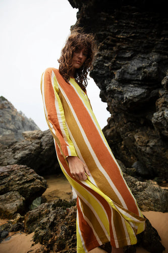 One Season Bazaar Moroccan Stripe Dress - Citrine