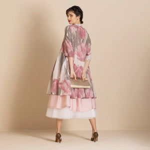 Megan Salmon Giselle coat - Pink Tulips