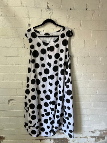 Banana Blue S/S Dress - Black Fuzzy Dot