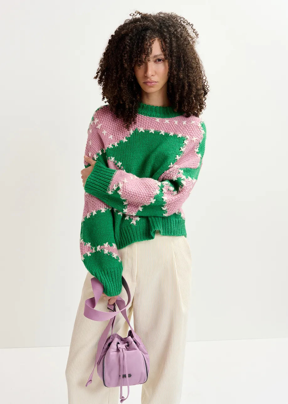 Essentiel Antwerp Gastrono Embroidered Knit Jumper - Hulk