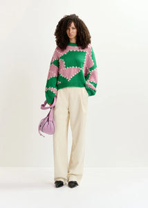 Essentiel Antwerp Gastrono Embroidered Knit Jumper - Hulk