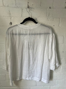 Transit Linen Blouse Top E142 - White