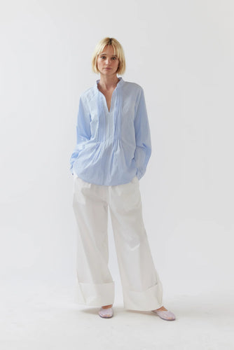 Foemina Laine Seersucker Shirt - Sky Blue