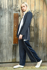 Cooper Leg for Mercy Pant - Navy Pinstripe