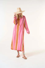 One Season Bazaar Stripe-Moroccan Dress - Pink