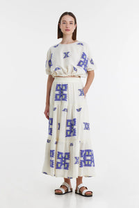 Devotion Twins Iliokali Long Skirt - Blue/Lime