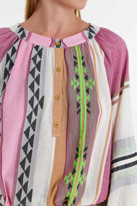 Devotion Twins Kassiani Blouse - Pink/Green